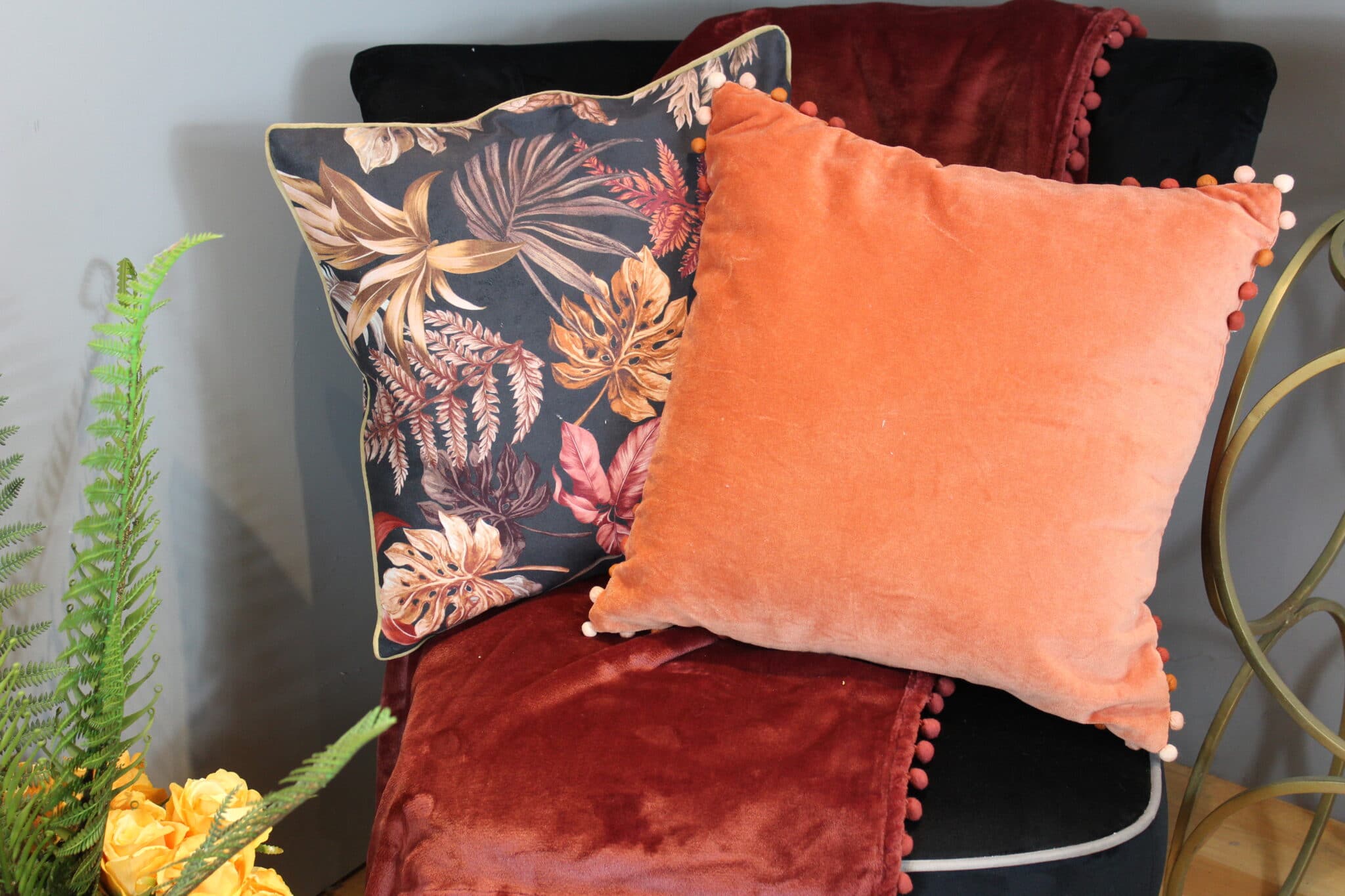 Paprika throw clearance pillows