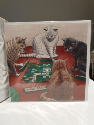 Cat scrabble greetings card funny humour