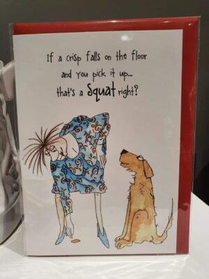 squat funny humour greetings card