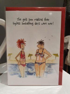 Topless Sunbathing Card