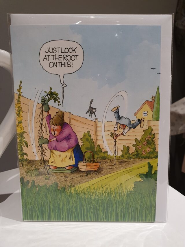 Weeding gardening root humour funny card