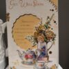 Get Well Soon Floral Gold Tea Greetings Card