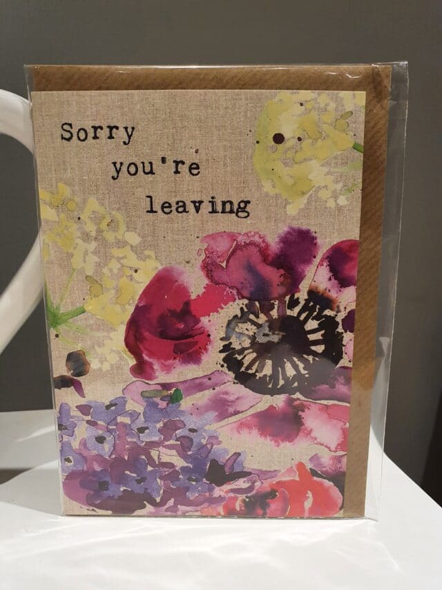 sorry you're leaving card