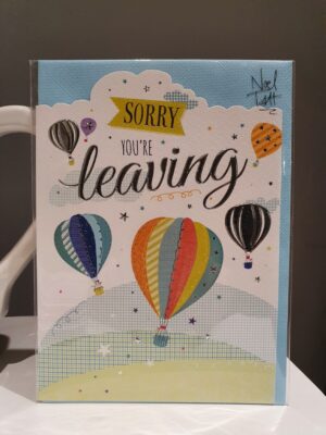 Sorry youre leaving farewell greetings card