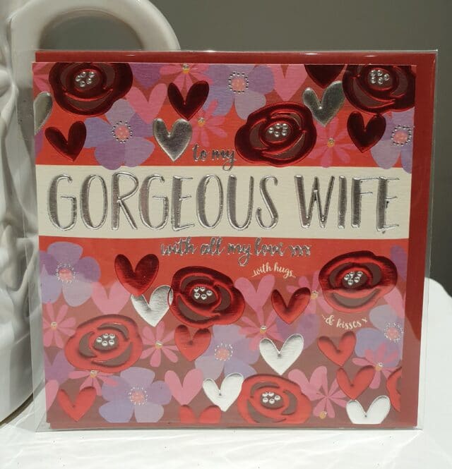 gorgeous wife valentines day card