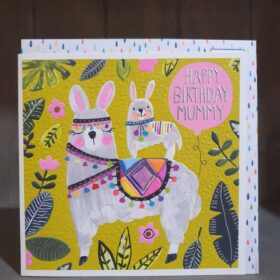 llama birthday card mummy greetings card