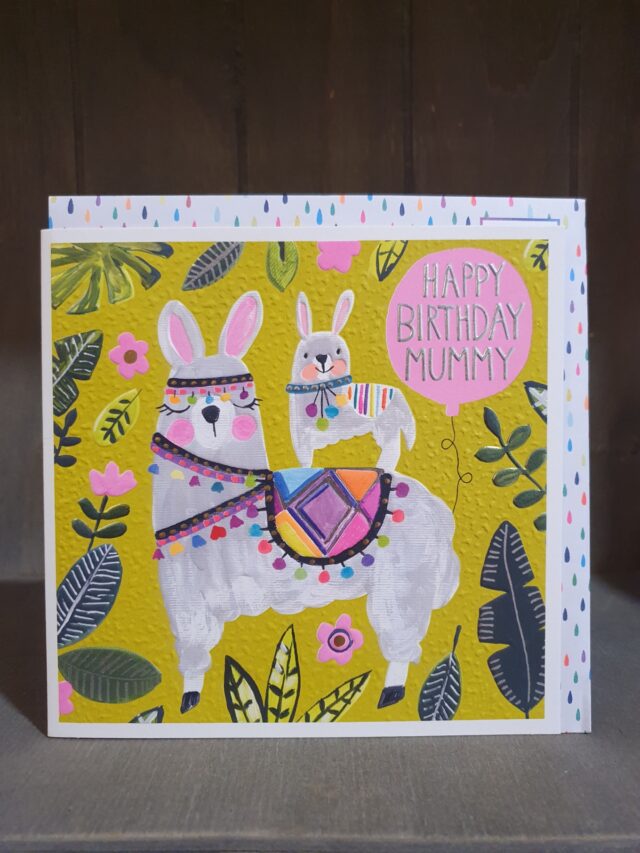 llama birthday card mummy greetings card