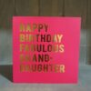 redback fabulous granddaughter birthday card