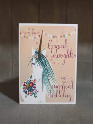 unicorn granddaughter birthday card