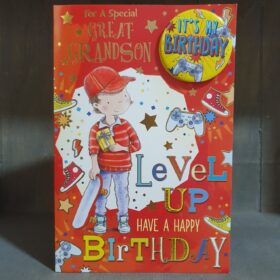 great grandson birthday badge card