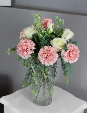 Artificial Chrysanthamum and Rose Vase Arrangement