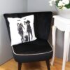 black wing backed armchair