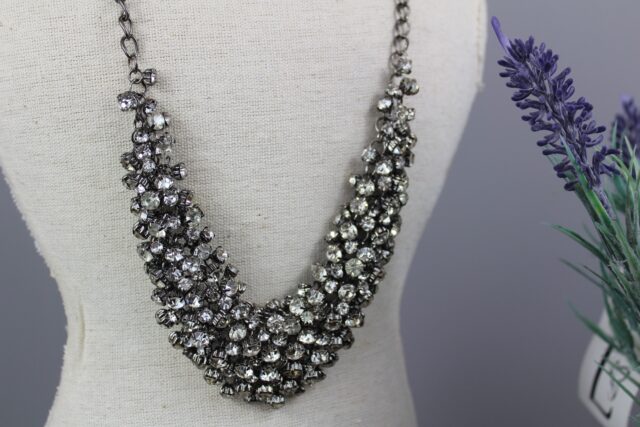 cluster of faux diamonds necklace