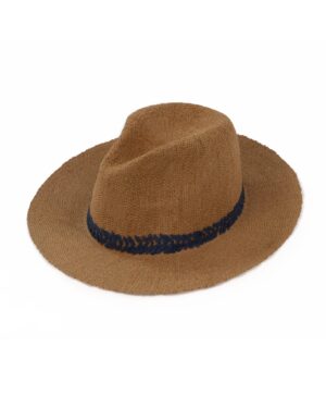 powder hat navy natural weave