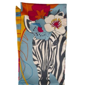 powder scarf floral zebra print neck tie