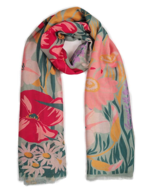 country garden print powder scarf