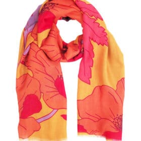 powder scarf summer poppy print