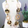 One Button discs and hoops tortoiseshell necklace