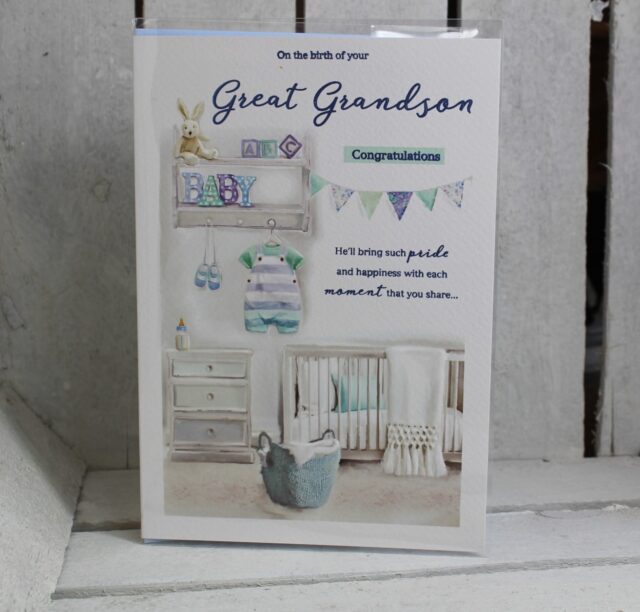 on the birth of your great grandson card
