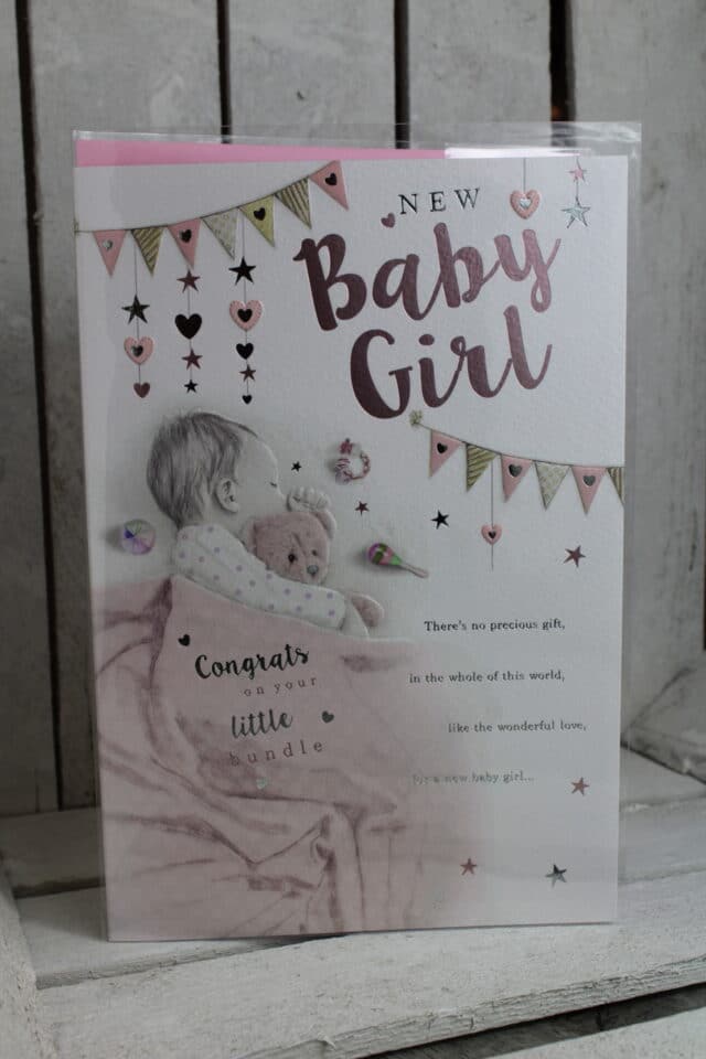 new baby girl greetings card