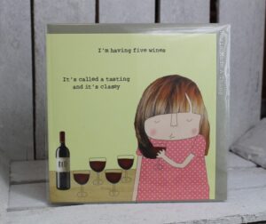 rosie made a thing five wines wine tasting card