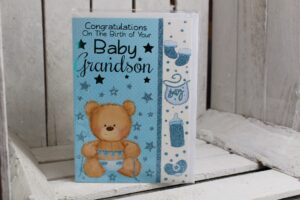 New baby grandson greetings card