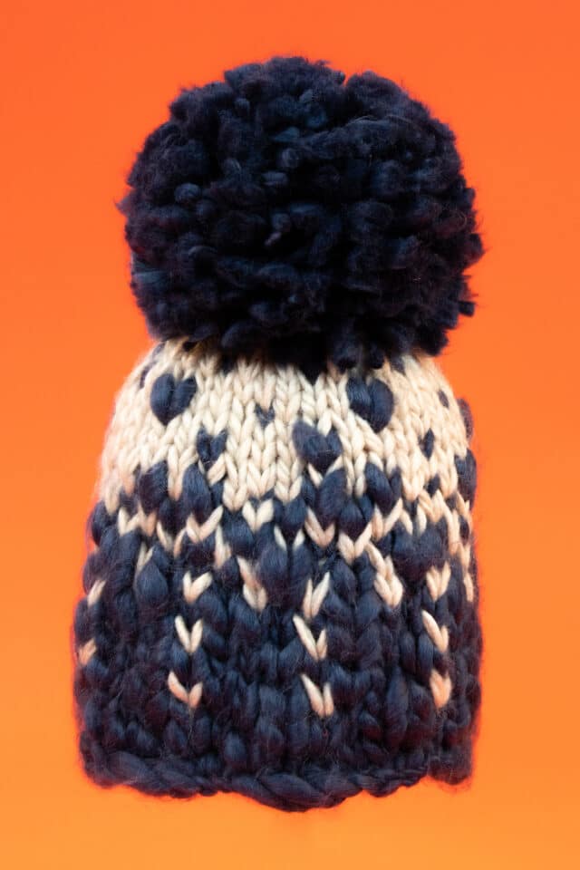 powder pom pom hat