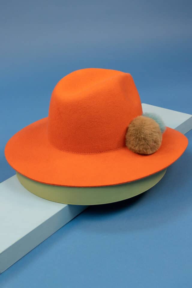 powder hat tangerine fedora