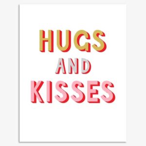 hugs and kisses greetings card