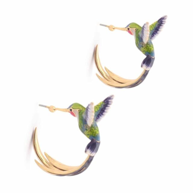 bird of paradise hoop earrings