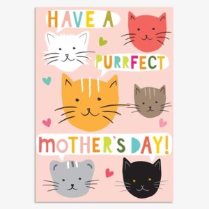 purrfect mothers day card cat